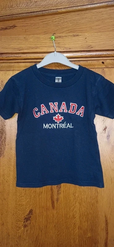 Camiseta masculina azul marinho "Canada" tamanho 4 anos – photo 2
